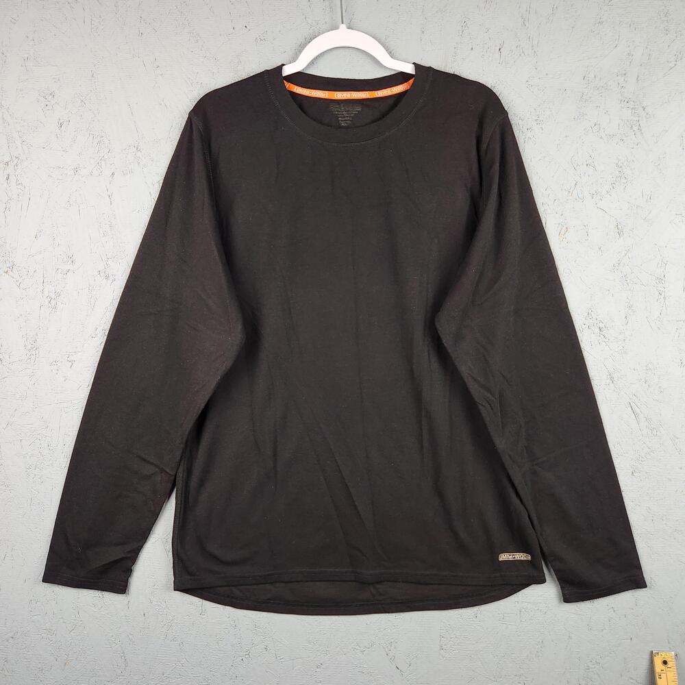 Omni Wool Shirt Mens 2XL Black Long Sleeve Baselayer Thermal Crew Wool Blend